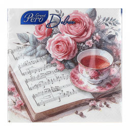 Салфетки бумажные 33х33см "GrandPero Deluxe", 3-х слойные, 20 штук в упаковке, "Ноктюрн" (Россия)