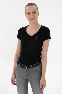 Kad_n Siyah Basic Ti__rt Sepette S_rpriz _ndirim