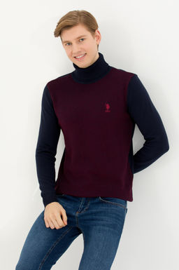 U. S. Polo Assn Мужская бордовая водолазка из трикотажного свитера - U.s. polo assn фото 13