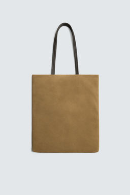 BOLSO SHOPPER PIEL / Marr?n Tabaco - Zara фото 4
