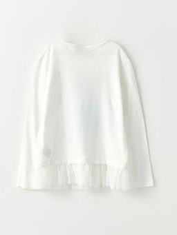 Bisiklet Yaka Disney Princess Bask?l? Uzun Kollu K?z ?ocuk Ti??rt - Waikiki фото 3