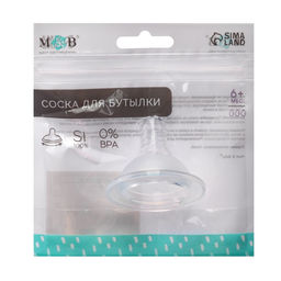 Соска на бутылочку M&B «Standard», антиколиковая, широкое горло Ø50 мм., от 6 мес., быстрый поток, для густого питания