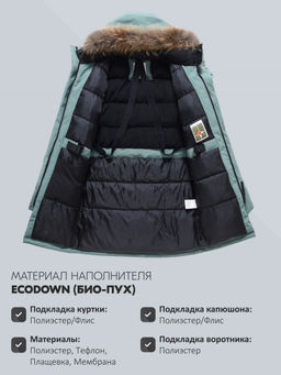 Парка зимняя мужская с капюшоном и мехом енот зеленого цвета 9537-1Z - Valianly фото 22
