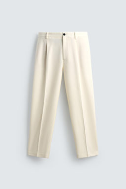 LIMITED EDITION FLANNEL PLEATED TROUSERS - Zara фото 7