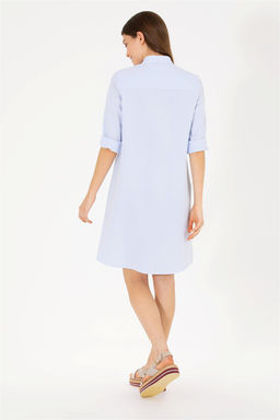 Женское синее тканое платье Неожиданная скидка в корзине - U.s. polo assn фото 5