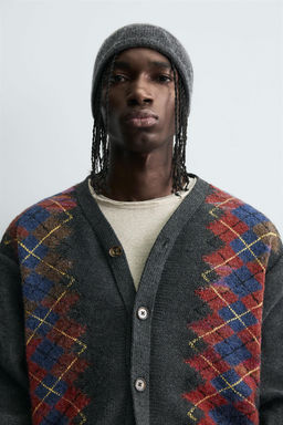 DIAMOND JACQUARD CARDIGAN - Zara фото 5