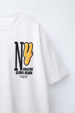 T-SHIRT WITH RAISED NY PRINT - Zara фото 3