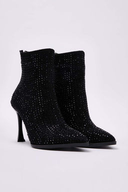 Siyah Tasl? Kad?n 9 cm Ince Topuklu Bot TAKAW26BO00118 - Trendyolmilla фото 4