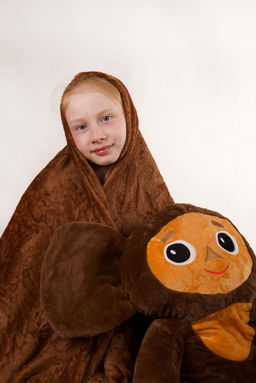 Чебурашка с пледом 100/110 см