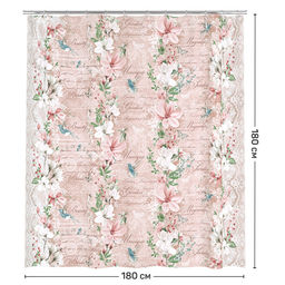 VAL JR-G-1818 Штора для ванной комнаты, полиэстер, 180*180 см, JARDIN GRACE, шт