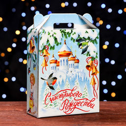 Цена за 5 шт. Подарочная коробка Рождество , 16,8 х 6,8 х 20,9 см - Simaland фото 6