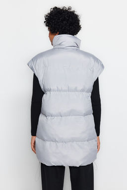 Gri Oversize Omuz Detayl? Su Itici Sisme Yelek TWOAW24YE00010 - Trendyolmilla фото 5