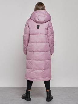 Пальто утепленное молодежное зимнее женское фиолетового цвета 59120F - CHOI PIGEON фото 5