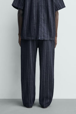 Брюки Zara PANTALON CHINO RAYAS RELAXED FIT синие