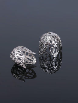 Цена за 3 шт. Шапочки для бусин (набор 10 шт.), СМ-051-1, 14?14?7 мм, цвет серебро