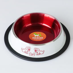 Миска с нескользящим основанием декоративная цветная, 230 мл, бело-красная - Пижон фото 2