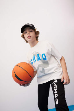 Футболка Oversize с круглым вырезом и короткими рукавами для мальчика Shaquille ONeal - Defacto фото 2