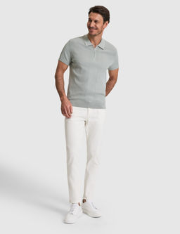Koyu Mint Slim Fit Polo Yaka Fermuarl_ Triko Ti__rt