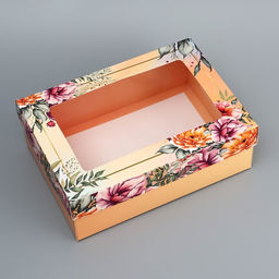 Цена за 2 шт. Коробка складная подарочная Цветочки, 24?17?8 см с окном