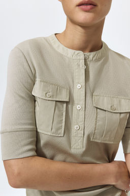 Top de algod?n pima con cuello panadero - H&m фото 3
