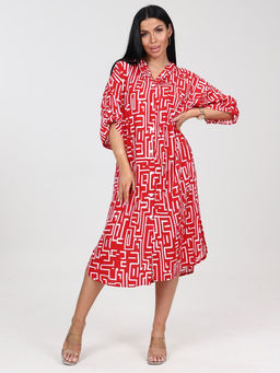 5116 ПЛАТЬЕ ЖЕНСКОЕ (Красный с белым) - А-дина фото 3