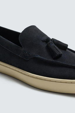 MOCAS?N PIEL CASUAL BORLAS / Azul - Zara фото 6