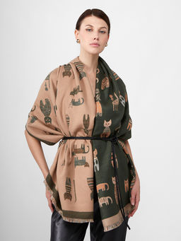 в составе ШЕРСТЬ и КАШЕМИР Большой, мягкий, теплый однотонный двусторонний палантин. - Tantino фото 3