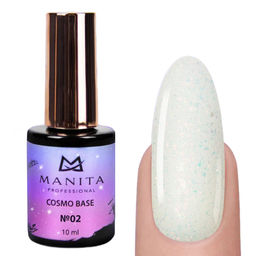 Manita Professional База для ногтей камуфлирующая с блестками №02 / Cosmo Base, 10 мл  фото 6