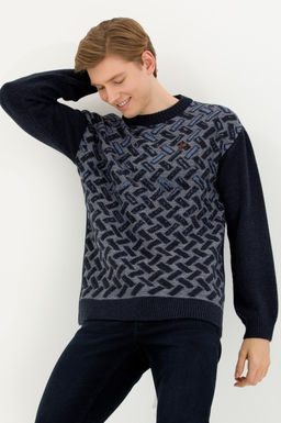 U. S. Polo Assn Мужской темно-синий трикотажный свитер с круглым вырезом