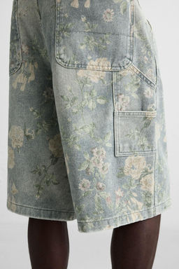 FLORAL PRINT CARPENTER POCKET BERMUDA SHORTS - Zara фото 5