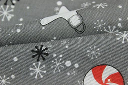 Рогожка Елочные игрушки цв.серый, СОРТ2, ш.1.5м, хлопок-100%, 165гр/м.кв - Купава фото 7