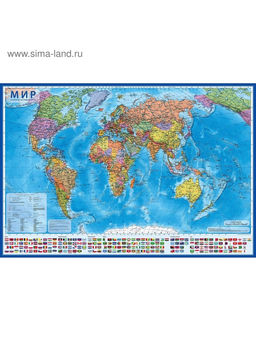 Карта мира политическая, 117×80 см, 1:28 млн, ламинированная