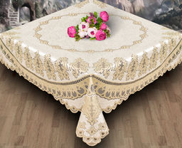 Скатерть арт. 239782/160/3, квадратная, 160 см х 160 см, цвет кремово-золотистый