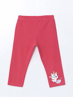 Beli Lastikli Bask?l? K?z ?ocuk Tayt