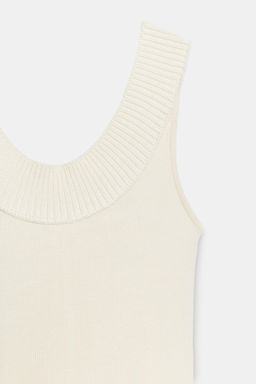 VESTIDO RIB CUELLO HALTER / Crudo - Zara фото 8