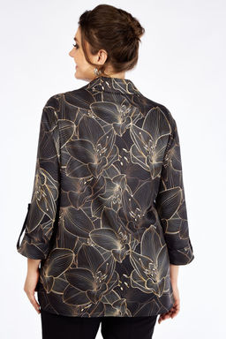 Блуза Элль стиль 2198а графит принт  фото 5