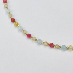 Колье для Весов из Аквамарина,Рутилового кварца и Родонита - Радуга самоцветов фото 2