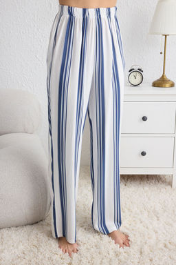 Lacivert Pamuklu Cizgili Orme Pijama Tak?m? THMSS25PT00143