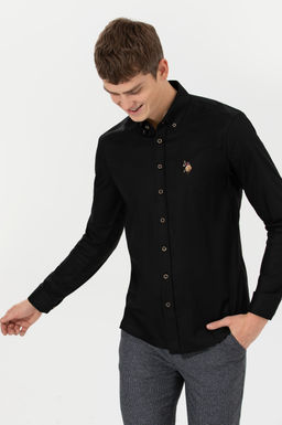 Рубашка мужская черная Uzunkol Basic - U.s. polo assn фото 2