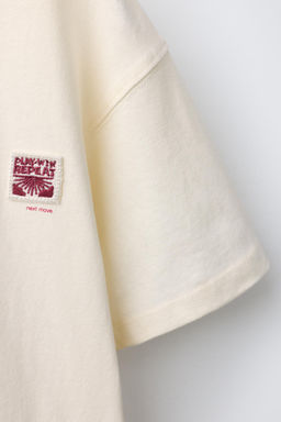 PLAIN T-SHIRT WITH PATCH APPLIQU_ - Zara фото 3