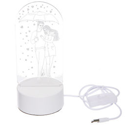 Светильник ночник "3D-Влюбленная пара" на пластиковой подставке, с включателем USB