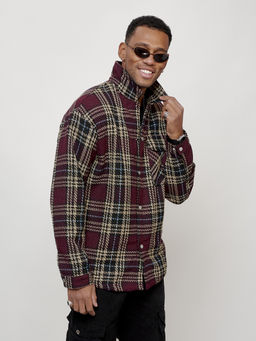 Ветровка рубашка мужская букле бордового цвета 58378Bo - Mtforce фото 5