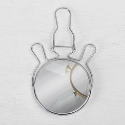 Цена за 2 шт. Зеркало настольное, с увеличением х2, круглое, настенное, двустороннее, 11×18.5 см, (d=9 см), металлическое