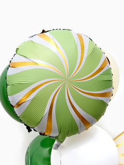 Воздушные шары "Зеленые грани" фольга, латекс, набор 12 штук