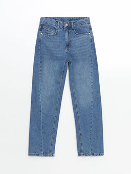 Beli Ayarlanabilir Lastikli K?z ?ocuk Jean Pantolon