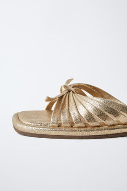 METALLIC SANDALS WITH STRAPS - Zara фото 5