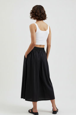 TRENDYOLMILLA Beyaz Klos Maxi Beli Lastikli Dokuma Etek TWOSS25ET00017 фото 24