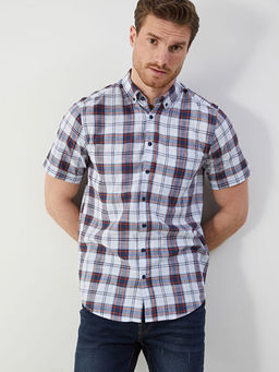 Regular Fit K?sa Kollu Ekose Erkek G?mlek