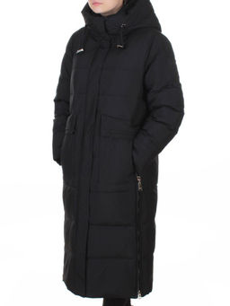 8359 BLACK Пальто зимнее женское (200 гр. холлофайбер)