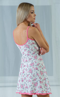 Ночная сорочка Цветы голубые на кофейном - Нежка фото 162